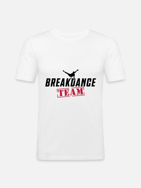 breakdance team - Men's Slim Fit T-Shirt - white