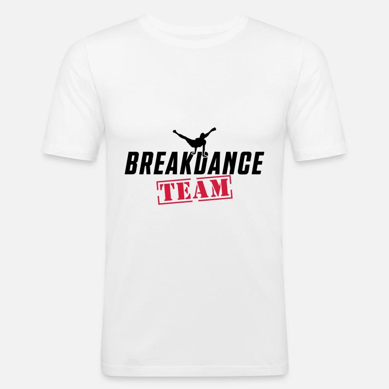 breakdance team - Männer Slim Fit T-Shirt - Weiß