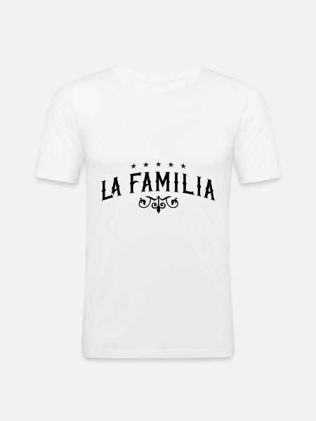 la familia - Männer Slim Fit T-Shirt - Weiß