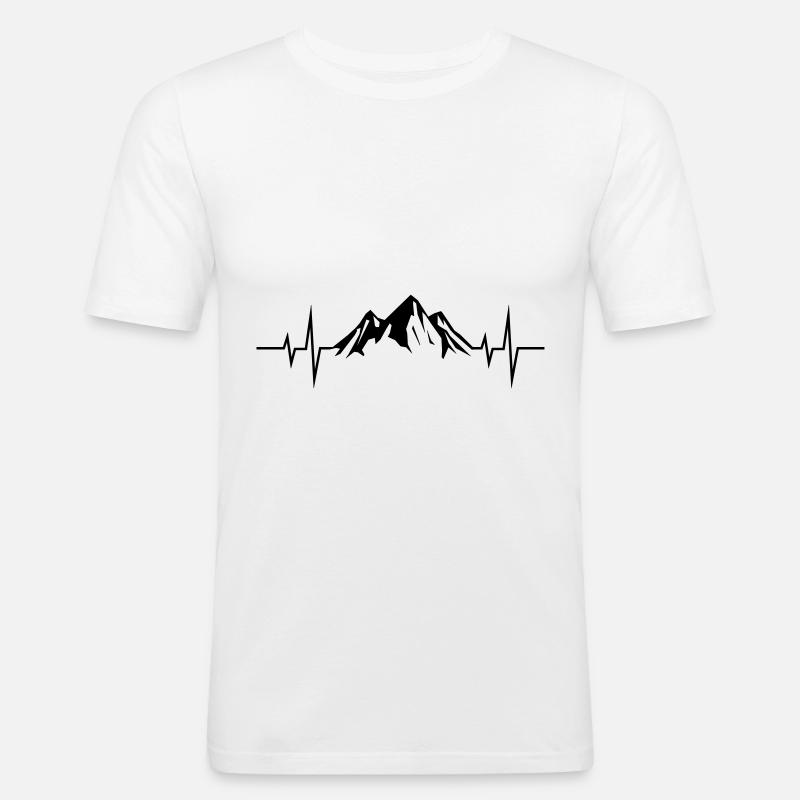 Berge puls Symbol frequenz - Männer Slim Fit T-Shirt - Weiß