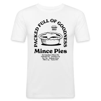 Mince Pies Ernährung - Männer Slim Fit T-Shirt - Weiß - Vorne - Nik (191cm)