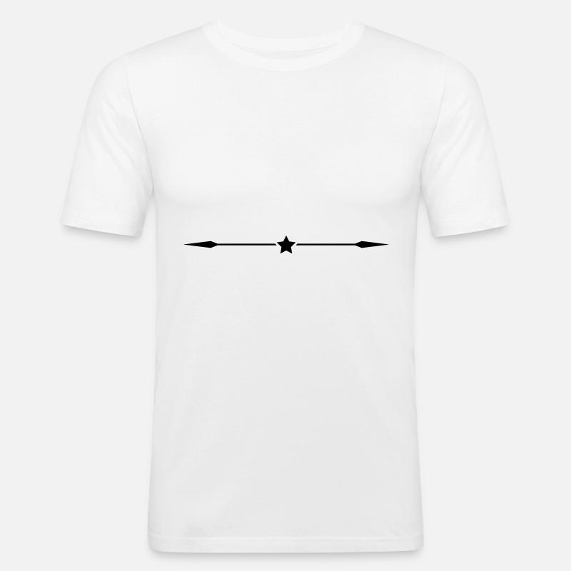 stern strich - Männer Slim Fit T-Shirt - Weiß