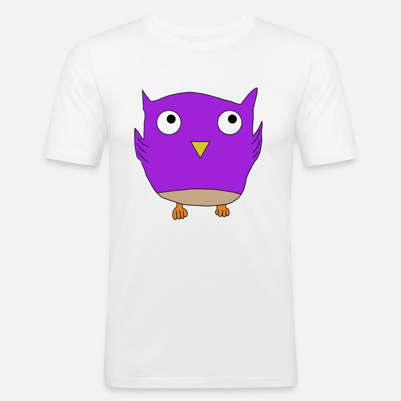 Kleine süße Eule - Männer Slim Fit T-Shirt - Weiß