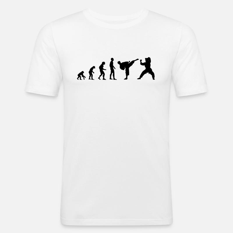 Kampfsport Evolution - Männer Slim Fit T-Shirt - Weiß