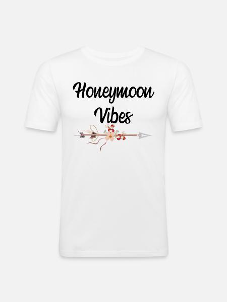 Honeymoon vibes honeymoon wedding gift - Men's Slim Fit T-Shirt - white