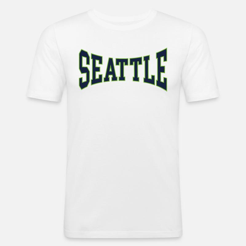 Seattle - Männer Slim Fit T-Shirt - Weiß