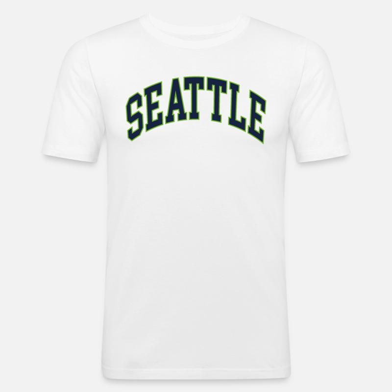 Seattle - Männer Slim Fit T-Shirt - Weiß