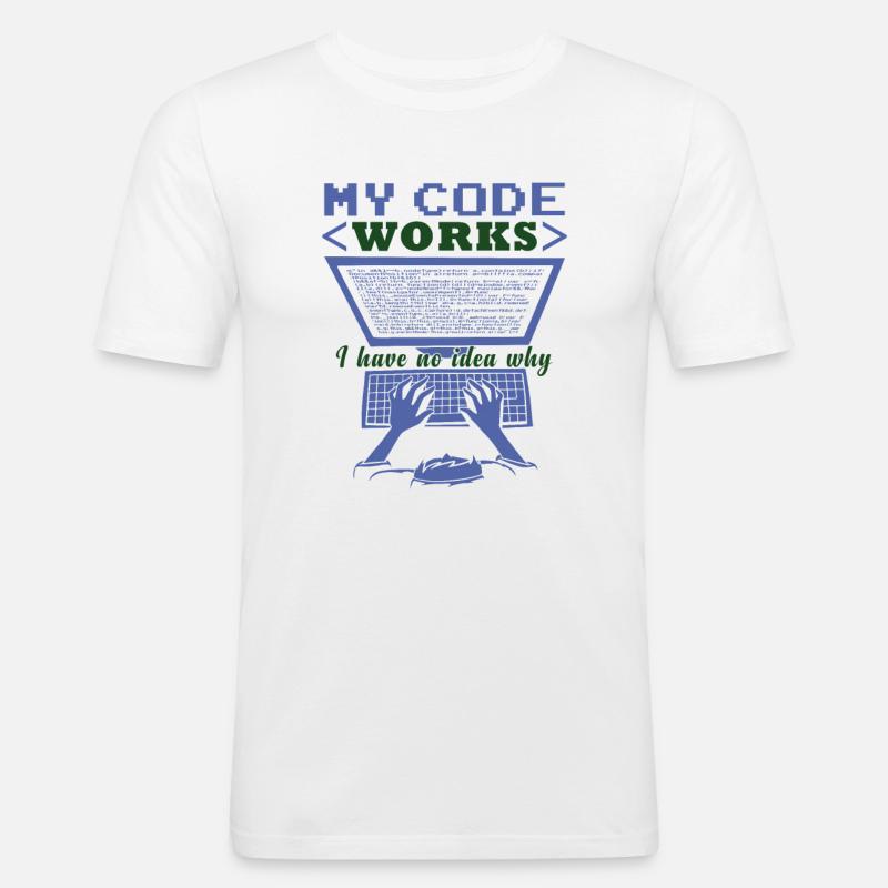 Funny Code Joke Coding - Men's Slim Fit T-Shirt - white