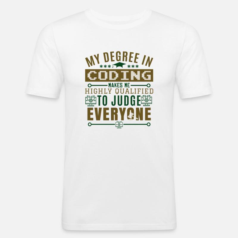Funny Coding - Men's Slim Fit T-Shirt - white