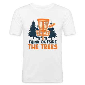 Disc Golf - T-shirt près du corps Homme - blanc - Devant - Nik (191cm)