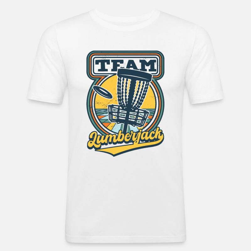 Team Holzfäller Disc Golf - Männer Slim Fit T-Shirt - Weiß