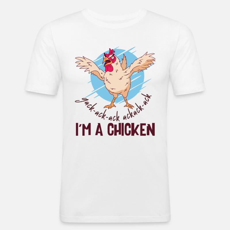 Ich bin ein Huhn - Männer Slim Fit T-Shirt - Weiß