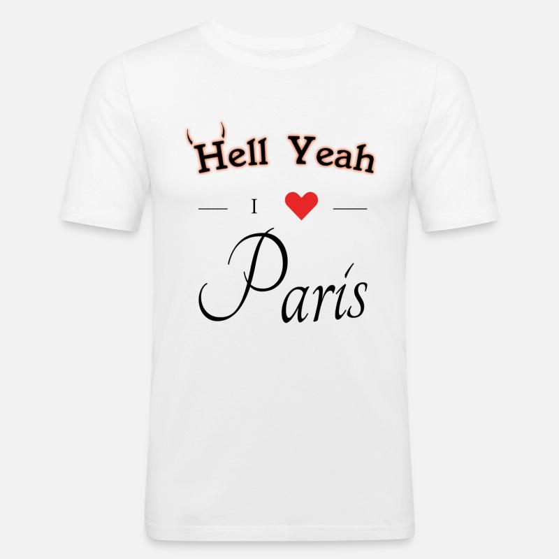 hell yeah i love Paris - Männer Slim Fit T-Shirt - Weiß