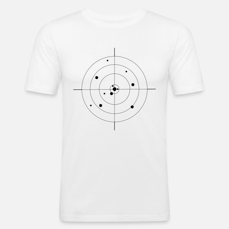 Zielscheibe mit Einschüssen - Männer Slim Fit T-Shirt - Weiß