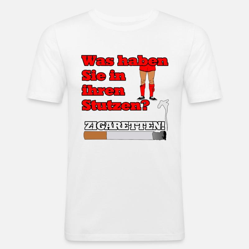 "Zigaretten in den Stutzen" - Geschenkidee - Männer Slim Fit T-Shirt - Weiß
