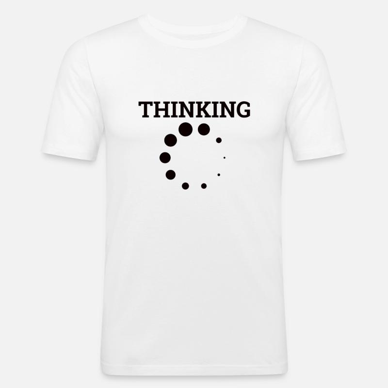 "Thinking" | Computer, Computer Science, Geek - Men's Slim Fit T-Shirt - white
