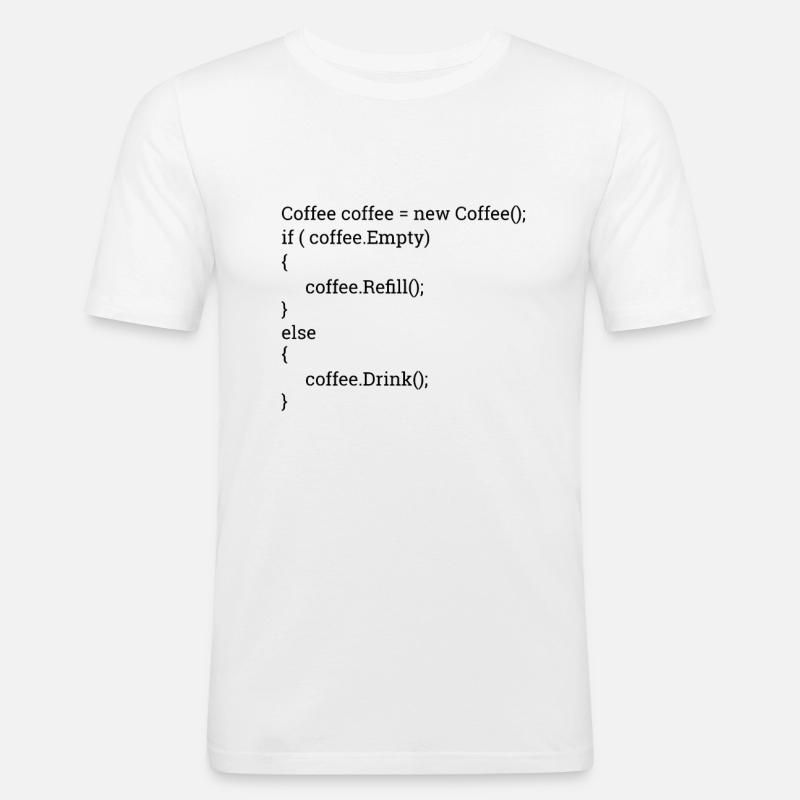 "Coffee and Code" | Programmers, programmers - Men's Slim Fit T-Shirt - white