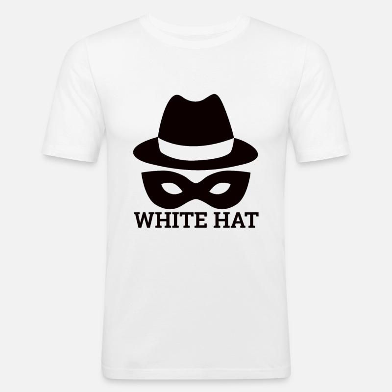 "White Hat Hacker" | Hackers, Computers - Men's Slim Fit T-Shirt - white