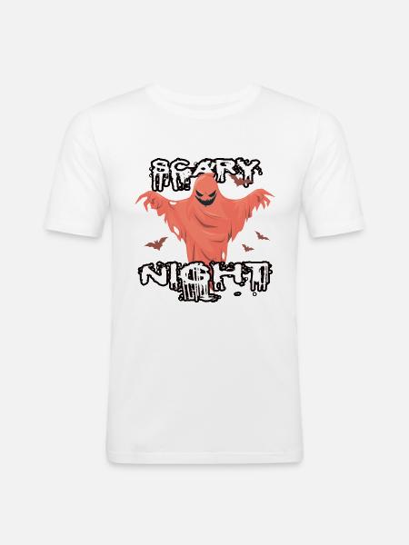 Scary Night - Männer Slim Fit T-Shirt - Weiß