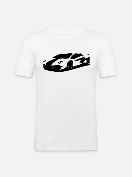 Sportwagen - Männer Slim Fit T-Shirt - Weiß