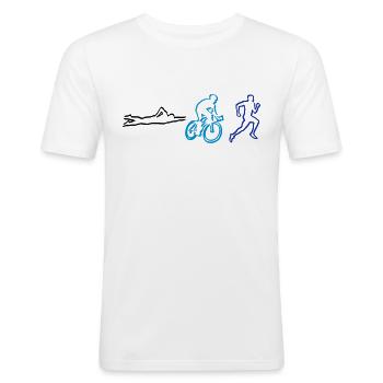 Triathlon - Männer Slim Fit T-Shirt - Weiß - Vorne - Nik (191cm)