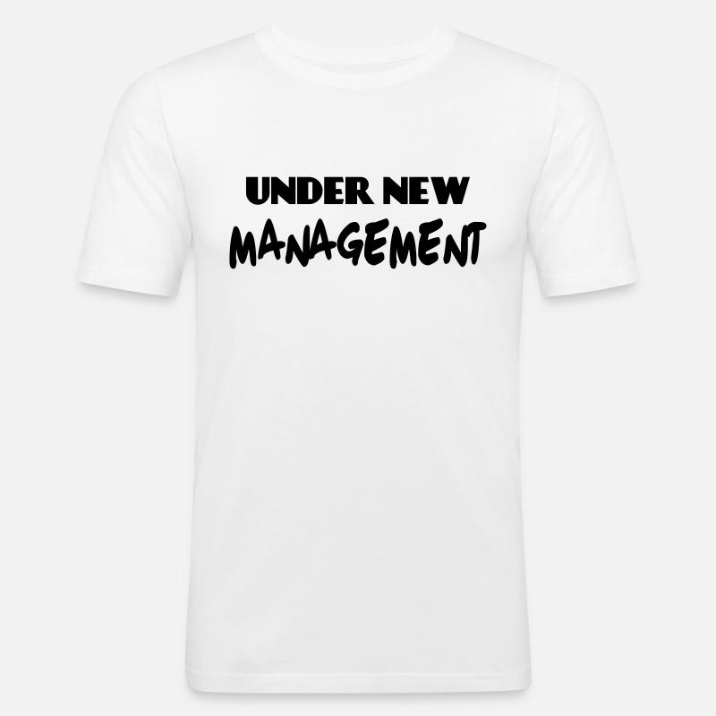 Under new Management - Männer Slim Fit T-Shirt - Weiß