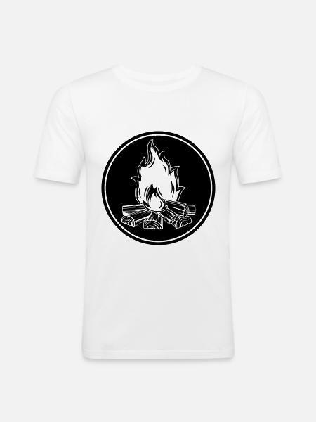 campfire flame symbol fire - Men's Slim Fit T-Shirt - white