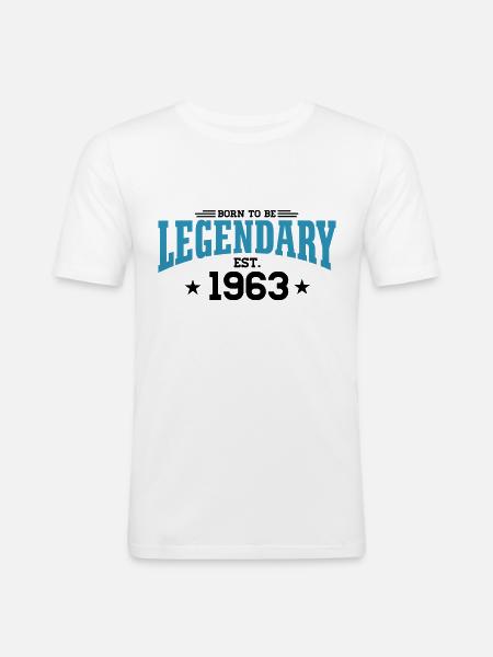 1963 v01 - Männer Slim Fit T-Shirt - Weiß