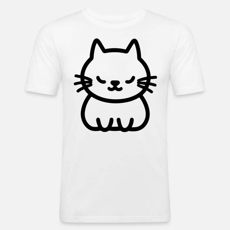 chat - T-shirt près du corps Homme - blanc