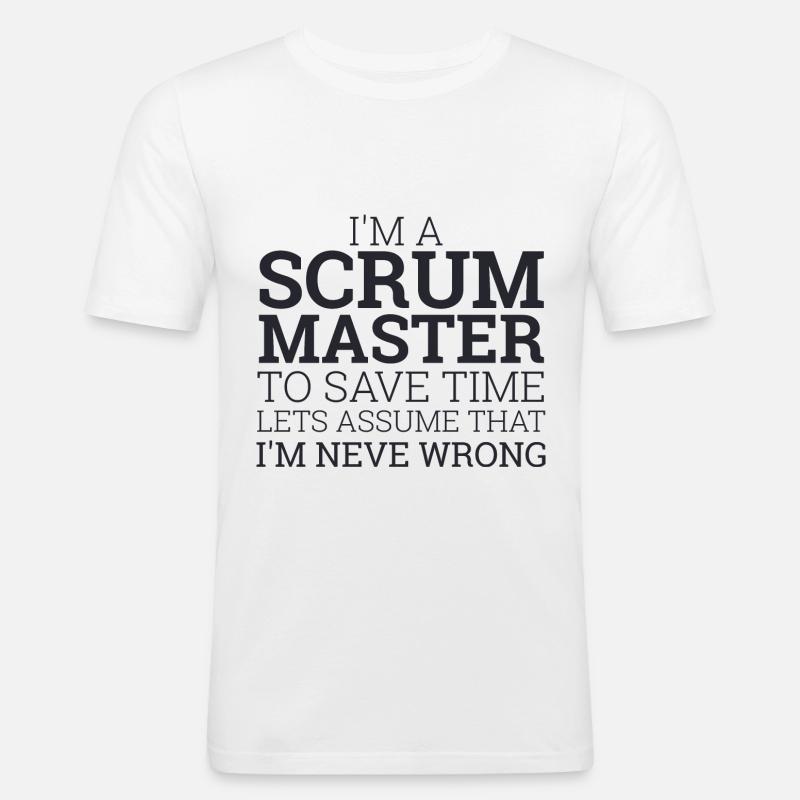"Scrum Master" | Scrum Master - Men's Slim Fit T-Shirt - white