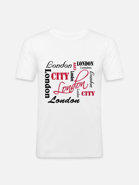 London - Men's Slim Fit T-Shirt - white