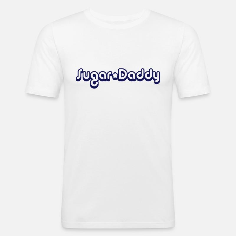 Sugar Daddy - Männer Slim Fit T-Shirt - Weiß