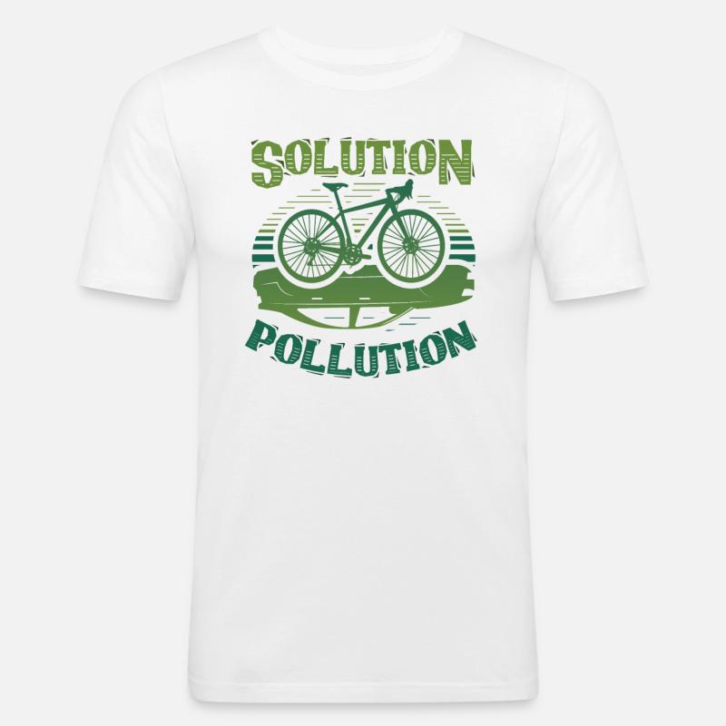 Polution Solution Environmental Protection Cycling - Men's Slim Fit T-Shirt - white
