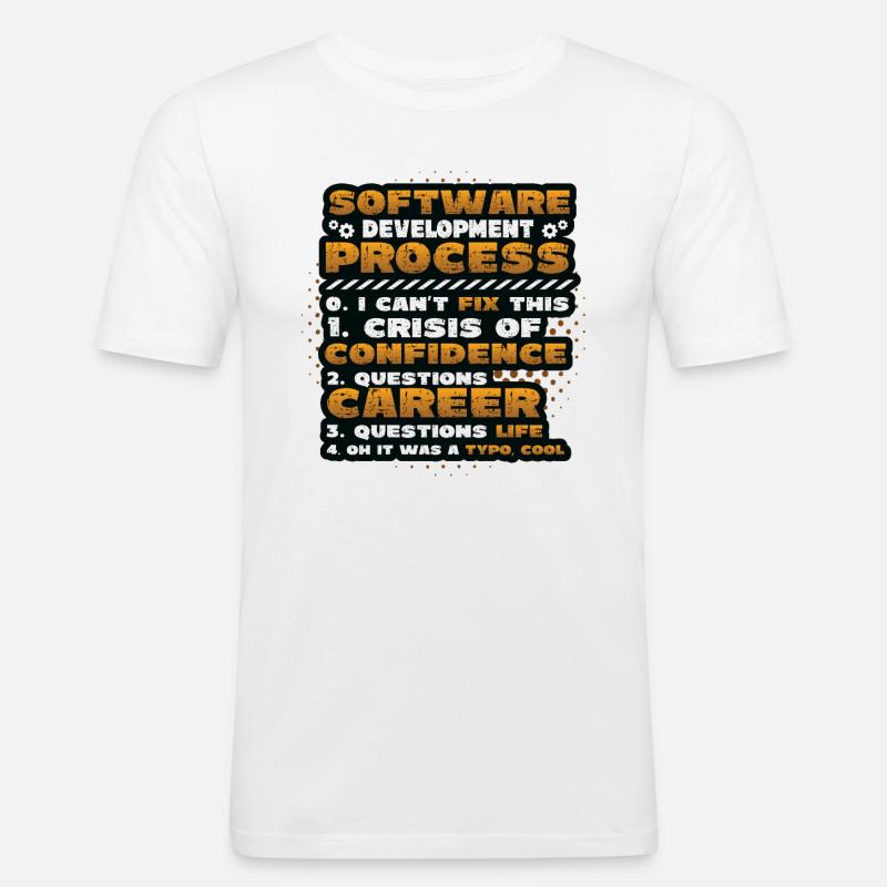 Software-Entwicklungsprozess, Programmierung - Männer Slim Fit T-Shirt - Weiß
