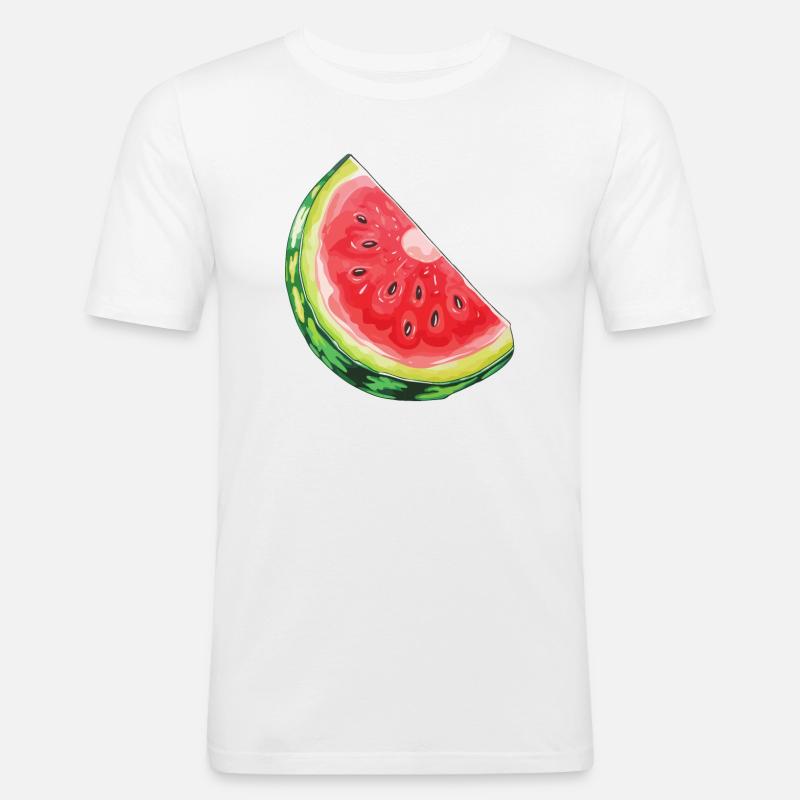 Wassermelonenscheibe Durst Löschen - Männer Slim Fit T-Shirt - Weiß