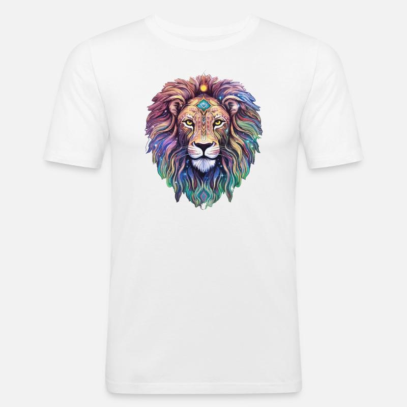 Löwe Himmlisch - Ätherische Majestät - Männer Slim Fit T-Shirt - Weiß