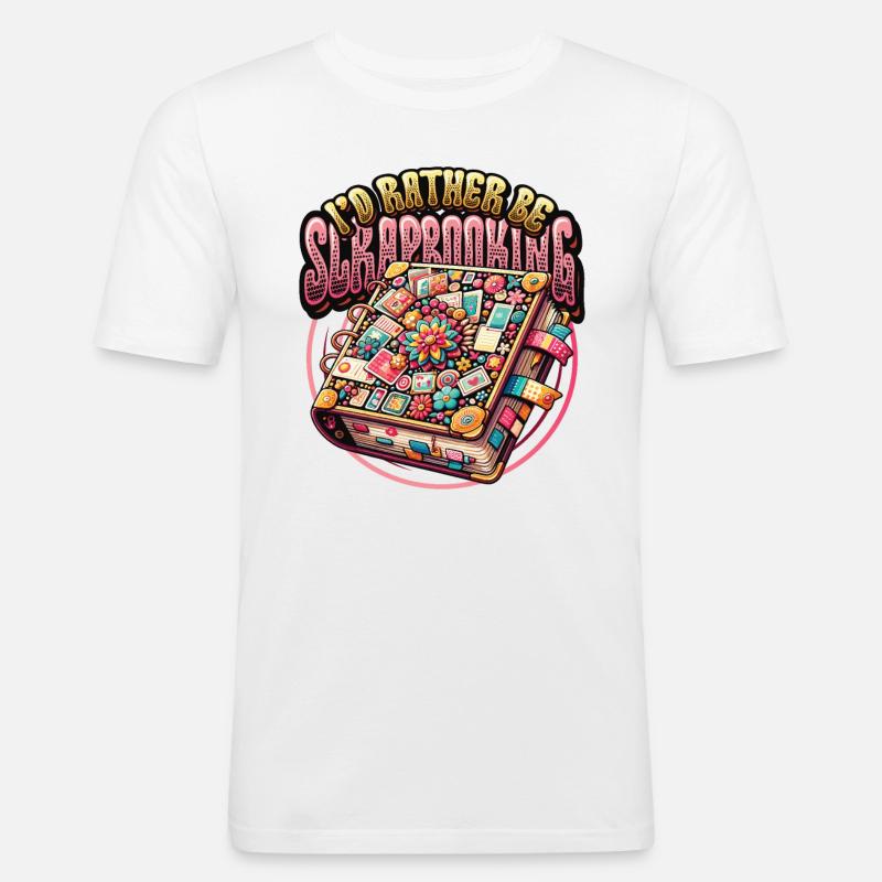 Mädchen Scrapbooking Enthusiast Scrapbook - Männer Slim Fit T-Shirt - Weiß