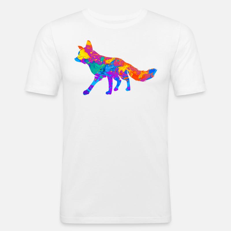 Fuchs Füchse Geschenk - Männer Slim Fit T-Shirt - Weiß