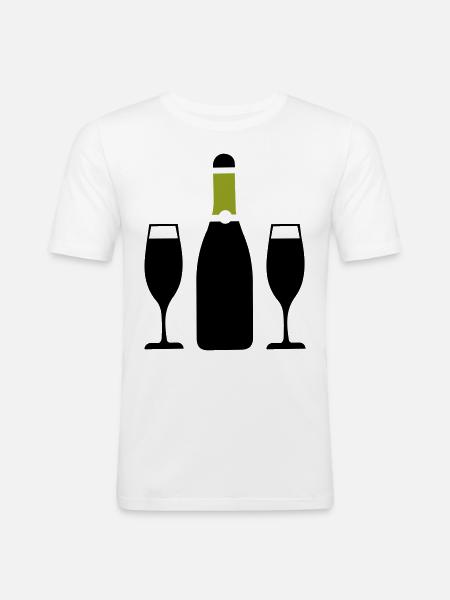 Red Wine Symbol - Men's Slim Fit T-Shirt - white