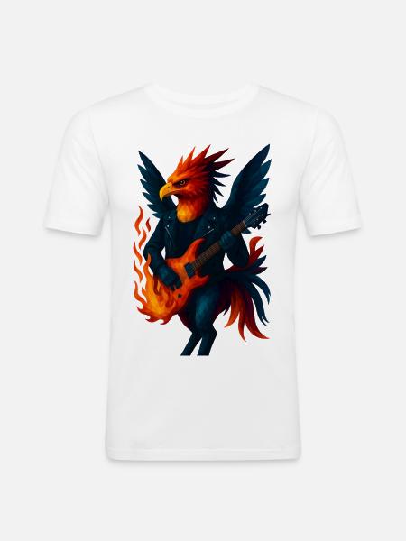 WPAP Style Animals - Phoenix Guitarist - Men's Slim Fit T-Shirt - white