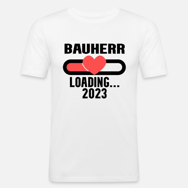 Bauherr 2023 Loading - Männer Slim Fit T-Shirt - Weiß