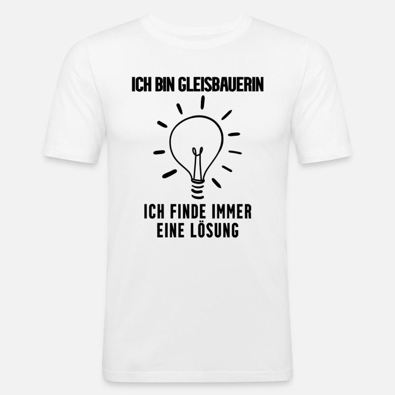 Gleisbauerin Beruf - Männer Slim Fit T-Shirt - Weiß
