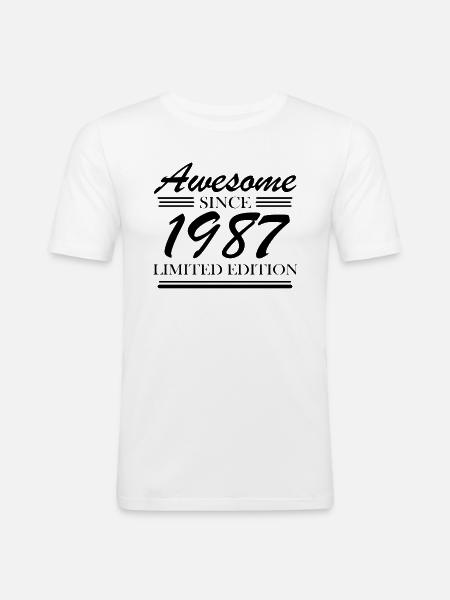 1987 - Born 1987 - Men's Slim Fit T-Shirt - white