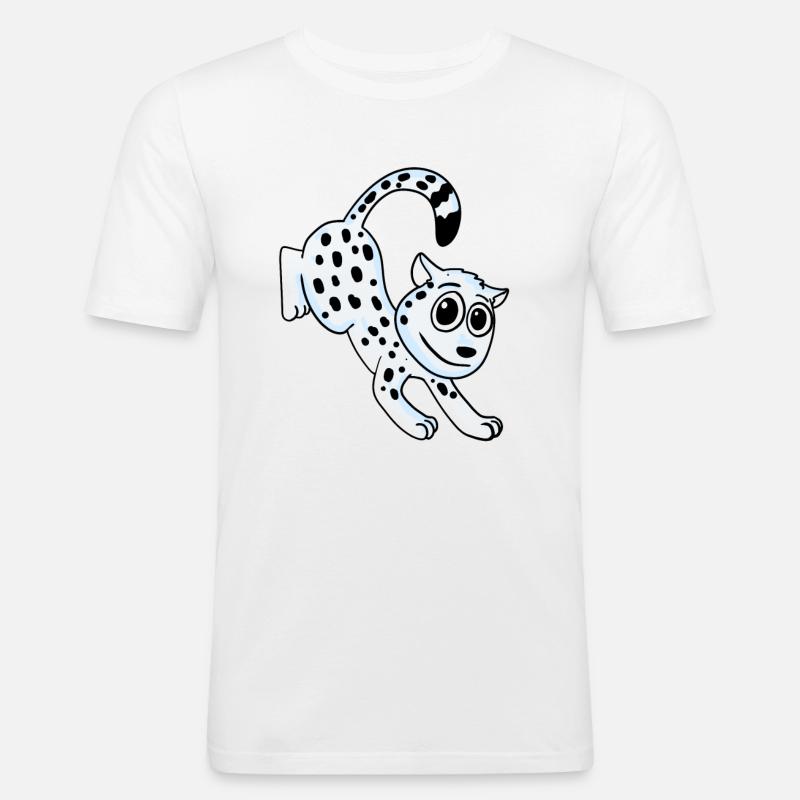 Schneeleopard Leopard - Männer Slim Fit T-Shirt - Weiß