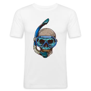 Tauchen Totenkopf Taucherbrille Schnorchel - Männer Slim Fit T-Shirt - Weiß - Vorne - Nik (191cm)