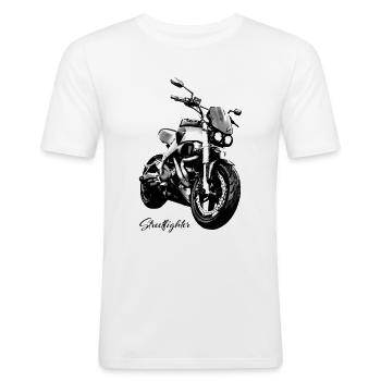 street Fighter - T-shirt près du corps Homme - blanc - Devant - Nik (191cm)