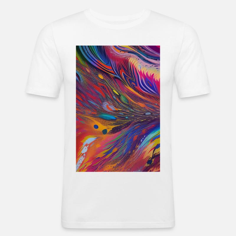 Abstrakte Kunst - Männer Slim Fit T-Shirt - Weiß