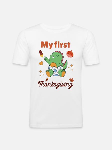 My first Thanksgiving - Men's Slim Fit T-Shirt - white