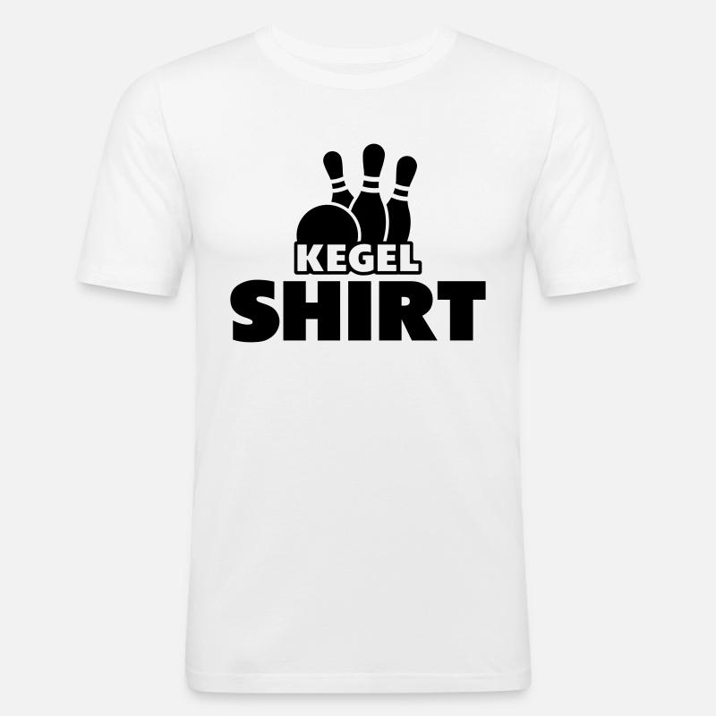 Kegeshirt - Männer Slim Fit T-Shirt - Weiß