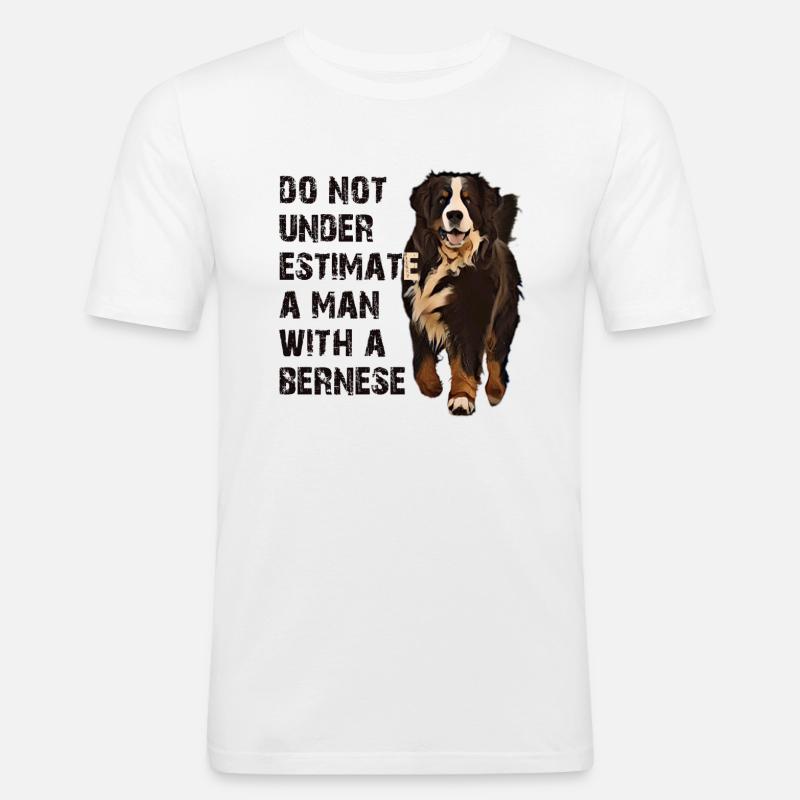 Berner Berghund - Männer Slim Fit T-Shirt - Weiß